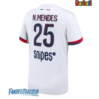 Paris Saint-Germain Nuno Mendes #25 Tricou Fotbal Replică 2025-26 Barbati Deplasare